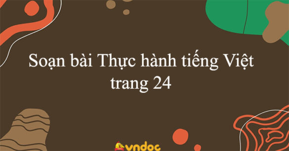 Soạn bài Thực hành tiếng Việt trang 24