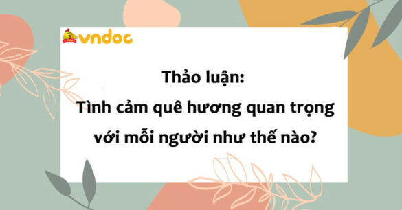 Thảo luận: Tình cảm quê hương quan trọng với mỗi người như thế nào? lớp 8