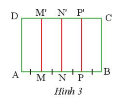 Cho hình chữ nhật ABCD, trên cạnh AB lấy các điểm M, N, P