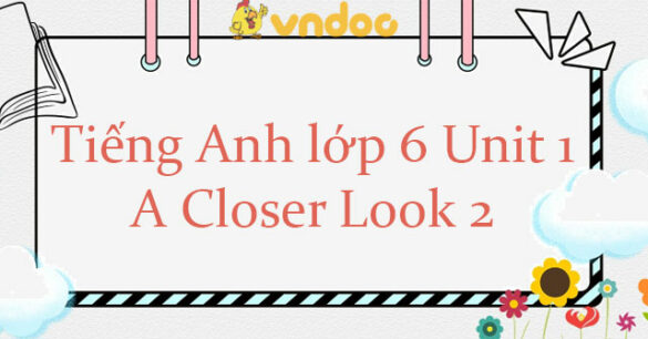 Tiếng Anh lớp 6 Unit 1 A closer look 2