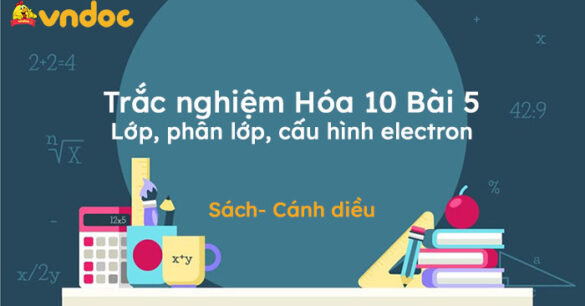 Trắc nghiệm Hóa 10 Bài 5: Lớp, phân lớp, cấu hình electron Cánh diều