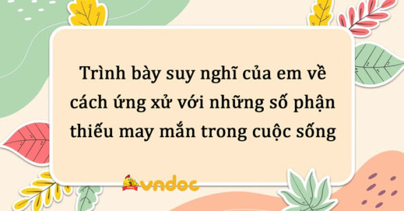 Trình bày suy nghĩ của em về cách ứng xử với những số phận thiếu may mắn trong cuộc sống lớp 8