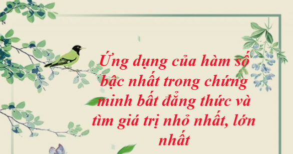 Ứng dụng của hàm số bậc nhất trong chứng minh bất đẳng thức và tìm giá trị nhỏ nhất, lớn nhất