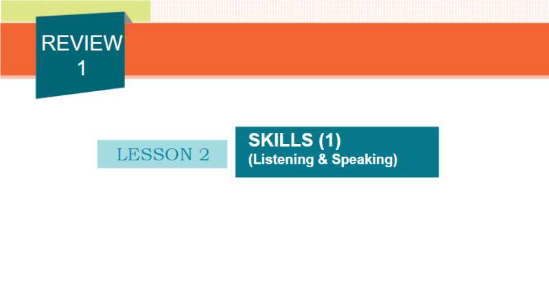 Bài giảng điện tử Review 1 Skills (1) lớp 10 | Giáo án PPT Tiếng Anh 10 Global success