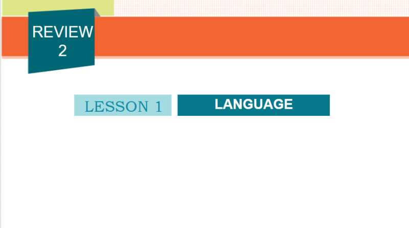 Bài giảng điện tử Review 2 Language lớp 10 | Giáo án PPT Tiếng Anh 10 Global success