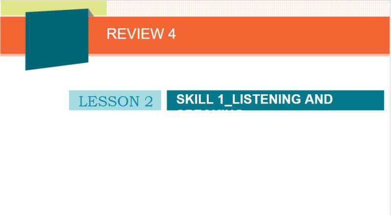 Bài giảng điện tử Review 4 Skill 1 lớp 10 | Giáo án PPT Tiếng Anh 10 Global success