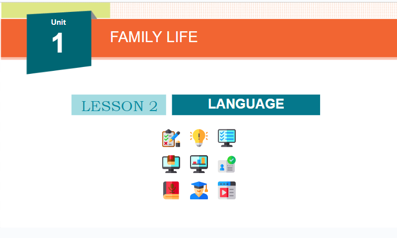 Bài giảng điện tử Unit 1: Family Life | Giáo án PPT Tiếng Anh 10 Global success