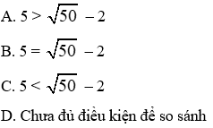 Trắc nghiệm Căn bậc hai có đáp án